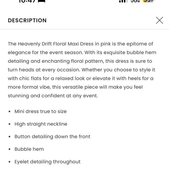 Floral Mini Dress in Pink, S - Picture 9 of 10